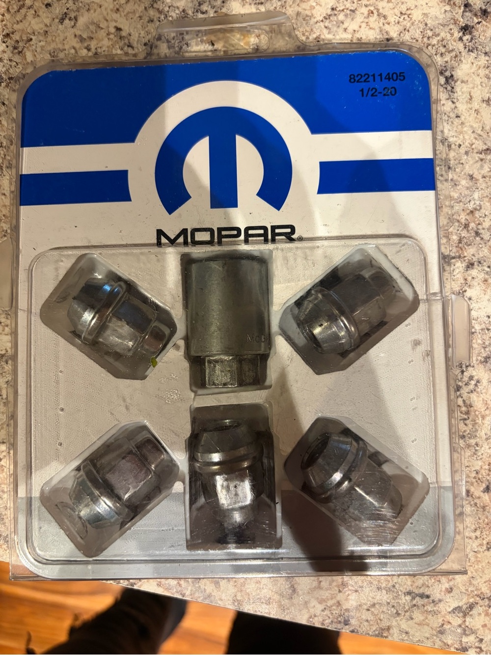 2017 Mopar Jeep Wrangler Chrome Wheel Lock Nut Set - Silver